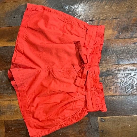 Madewell Paperbag Waist Shorts Bundle Red & Olive Size 10 Tie Belt - Picture 6 of 15